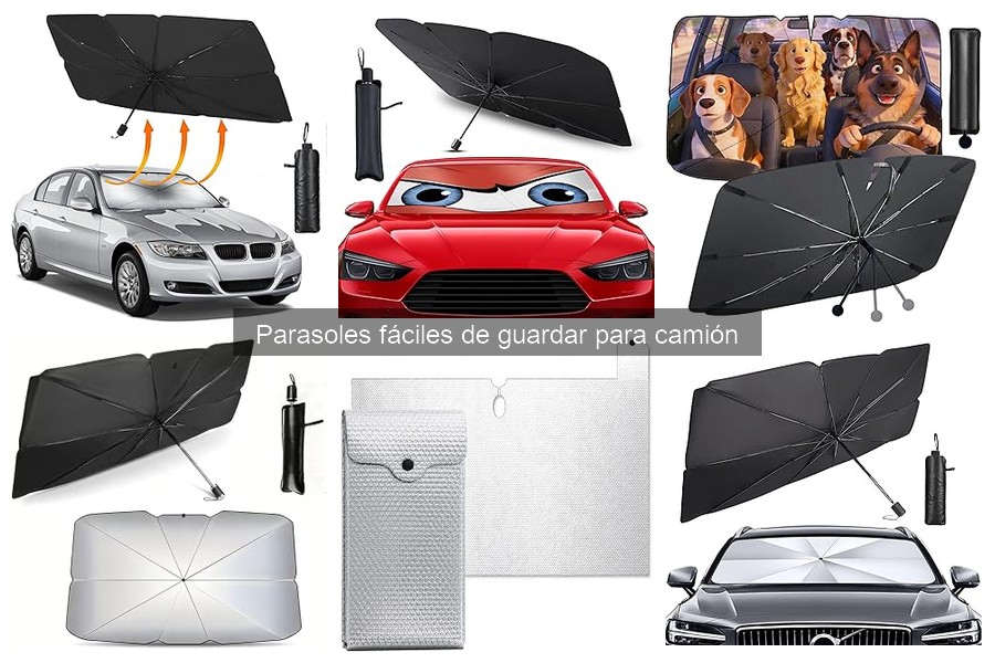 Alternativas a parasoles fáciles de guardar para camión