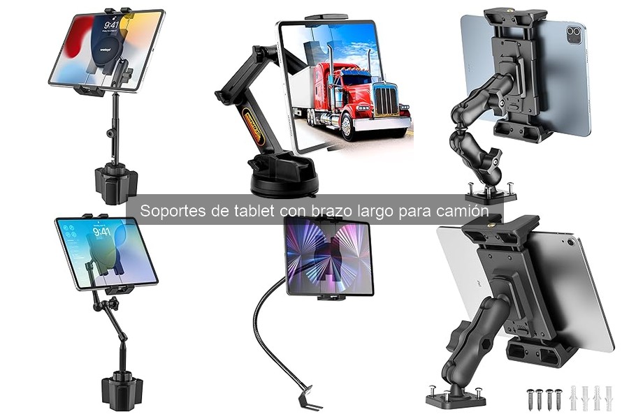 Guía de instalación de soportes de tablet con brazo largo en camiones