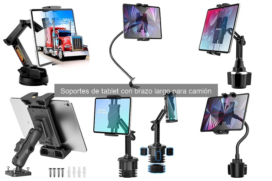 Tipos de soportes de tablet con brazo largo para camiones