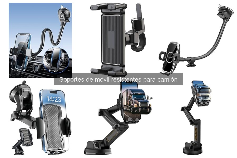 Uso correcto del soporte de móvil resistente en camiones